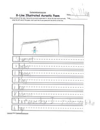 Acrostic Poems - Mrs. Holmes' 1st Grade Class