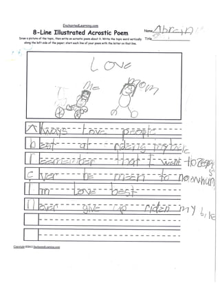 Acrostic Poems - Mrs. Holmes' 1st Grade Class