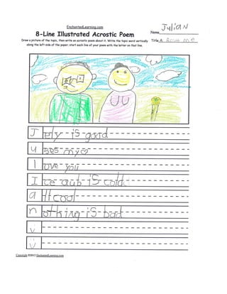 Acrostic Poems - Mrs. Holmes' 1st Grade Class