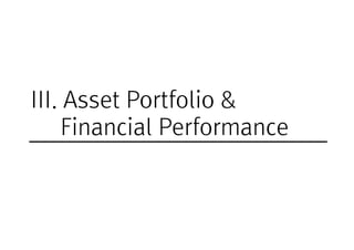 III. Asset Portfolio &
Financial Performance
 