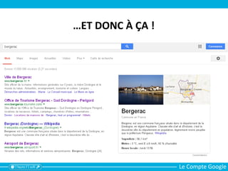 Le Compte Google
…ET DONC À ÇA !
 