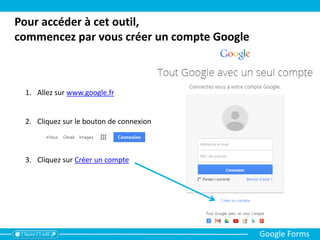Saisissez les données de votre compte !
facultatif!
Google Forms
 