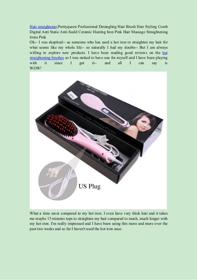 Hair Straightener Prettyqueen Professional Detangling Hair Brush Hair