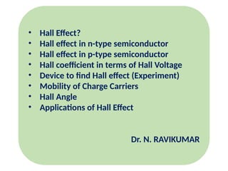 Comprehensive Study of Hall Effect in Semiconductors: Principles ...