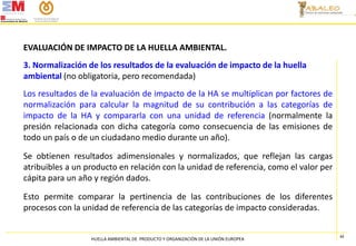 EVALUACIÓN DE IMPACTO DE LA HUELLA AMBIENTAL.
3. Normalización de los resultados de la evaluación de impacto de la huella
...