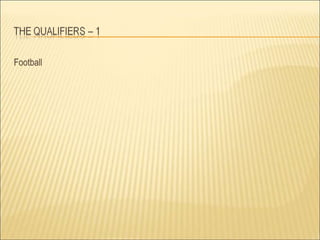 Top six teams make it to the finalsAnthony Burgess says, “Five days shalt thou labour, as the Bible says. The seventh day is the Lord thy God's. The sixth day is for __________” Fill in the blank.