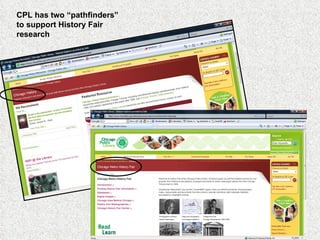 CPL has two “pathfinders” to support History Fair research 