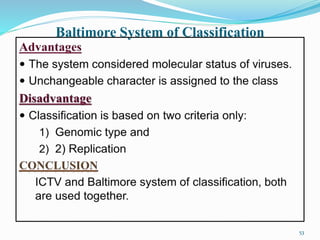 Virology, History, classification, Nomenclature_Baltimore_ICTV | PPTX