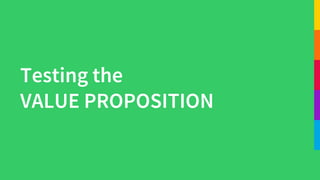 Testing the
VALUE PROPOSITION
 