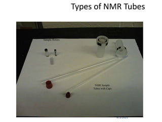 9/3/2021
Types of NMR Tubes
Solid State
Sample Rotors
Solution NMR
Sample Tube
Spinners
NMR Sample
Tubes with Caps
 