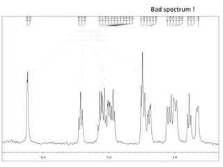9/3/2021
Bad spectrum !
Broad signals
(bad sample, poor shimming,
wrong processing parameters)
 