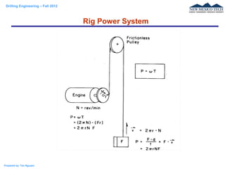 Drilling Engineering – Fall 2012
Prepared by: Tan Nguyen
Rig Power System
 