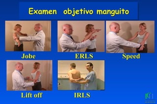 Jobe ERLS Speed
Lift off IRLS
Examen objetivo manguito
 