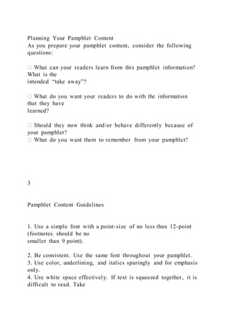 1 How to Prepare a Pamphlet A pamphlet is a format | DOCX