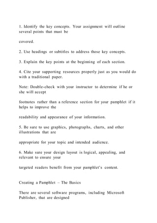 1 How to Prepare a Pamphlet A pamphlet is a format | DOCX