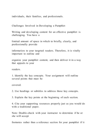 1 How to Prepare a Pamphlet A pamphlet is a format | DOCX