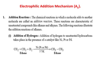 Electrophilic Addition Mechanism (AE).
 