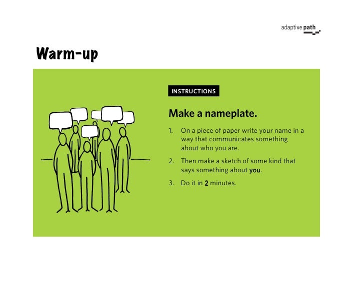 warm up instructions make a nameplate