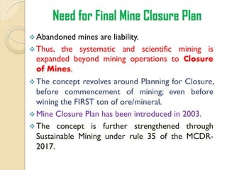 Comprehensive Guide to Mining Plans and Sustainable Mining Practices | PDF