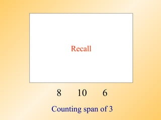Recall




 8     10     6
Counting span of 3
 