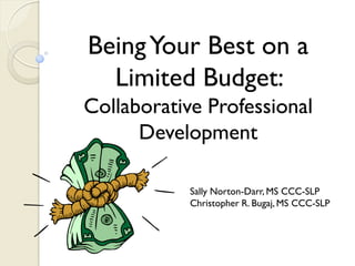 Being Your Best on a
  Limited Budget:
Collaborative Professional
      Development

            Sally Norton-Darr, MS CCC-SLP
            Christopher R. Bugaj, MS CCC-SLP
 