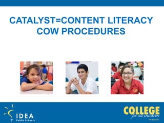 CATALYST=CONTENT LITERACY
COW PROCEDURES
 