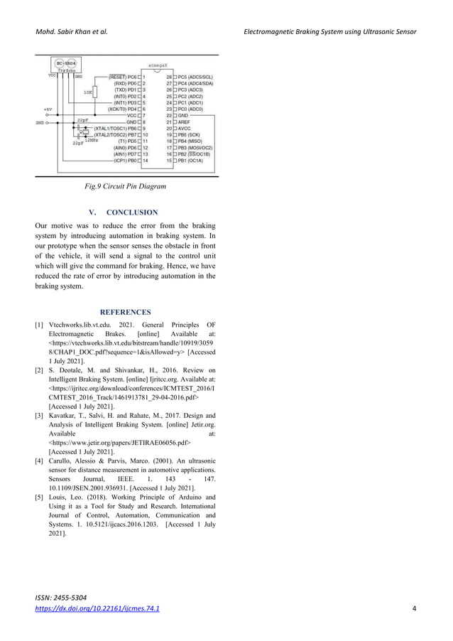 Braking System using Ultrasonic Sensor
