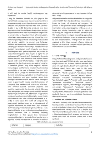 Systematic Review on Supportive Counselling for Caregivers of Dementia ...