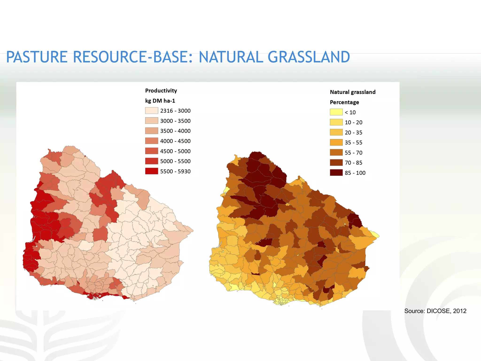 PASTURE RESOURCE-BASE: NATURAL GRASSLAND
Source: DICOSE, 2012
 