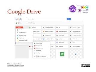 Google Drive
Prof.ssa Sandra Troia
sandra.troia@istruzione.it
 