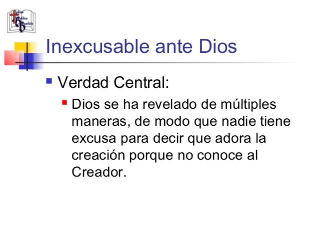 1 inexcusable ante_dios (Estudio bíblico en la Carta de 
