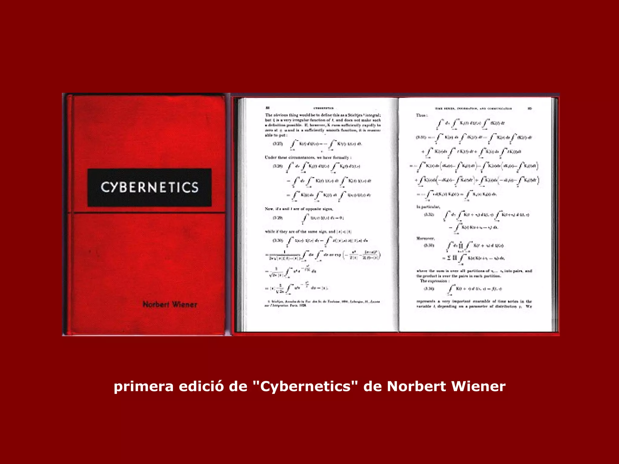 primera edició de "Cybernetics" de Norbert Wiener 