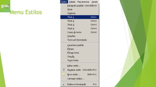 Menu Estilos
 