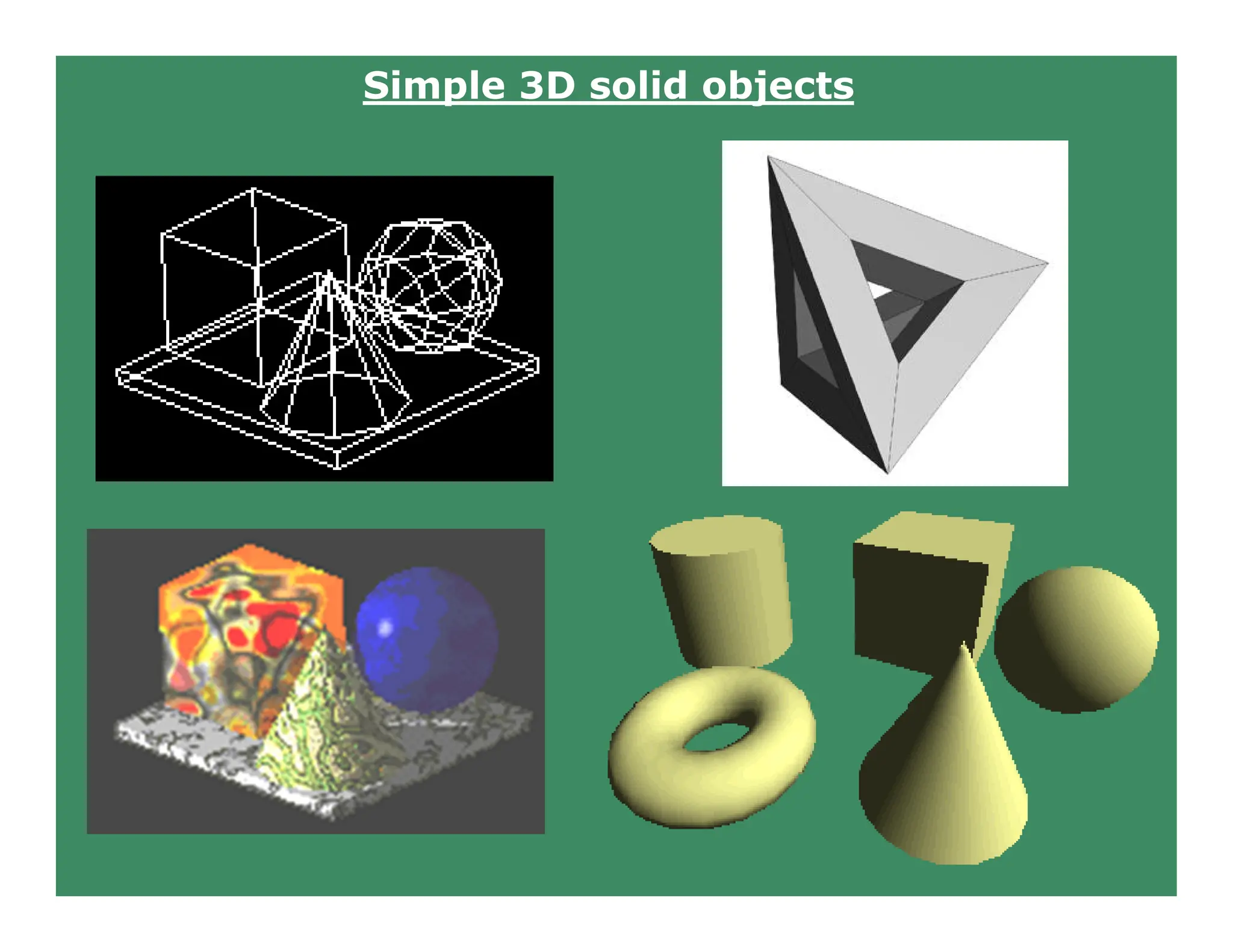 Simple 3D solid objects
 