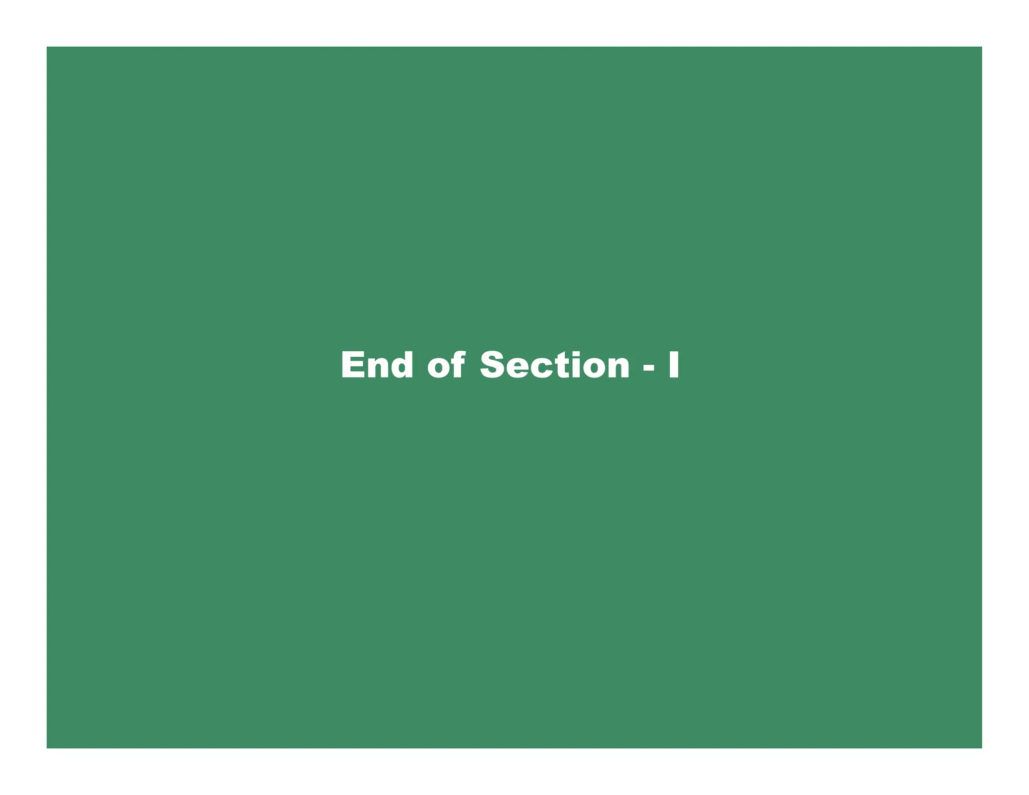 End of Section - I
 