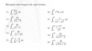 1 Integral Tak Sejati kalkulus dan geometri analitik | PDF