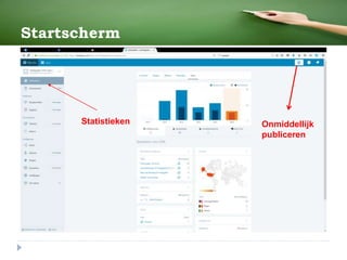 Startscherm
Statistieken Onmiddellijk
publiceren
 