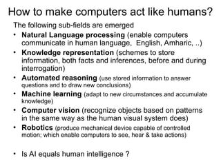 Human Provided Computer Intelligence Is 1 Introduction to Articial intelligence.ppt