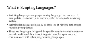 Introduction to script programming using python | PDF