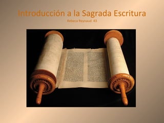Introducción a la Sagrada Escritura Rebeca Reynaud  43 
