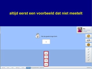 altijd eerst een voorbeeld dat niet meetelt
 