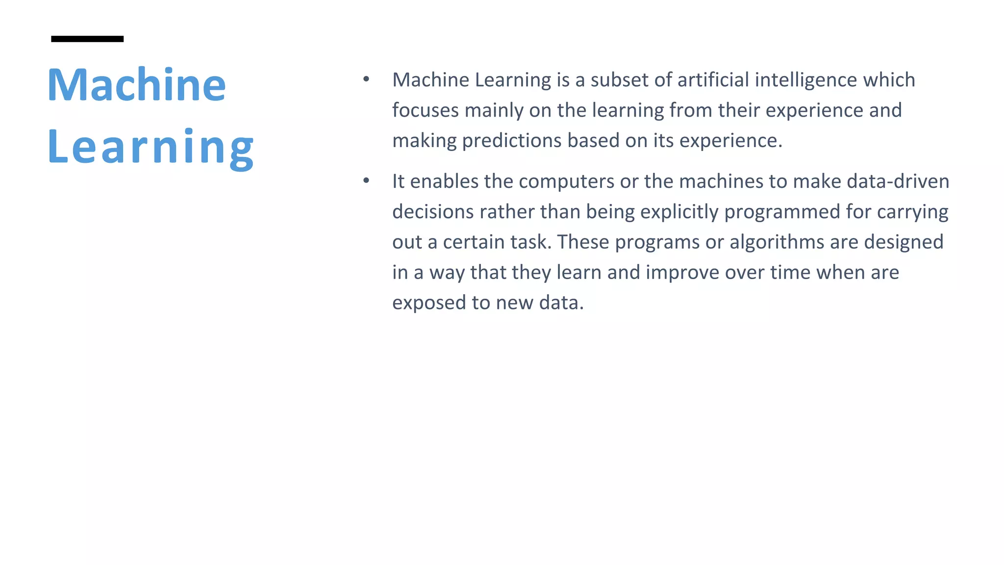 Machine Learning and Artificial Intelligence | PPT