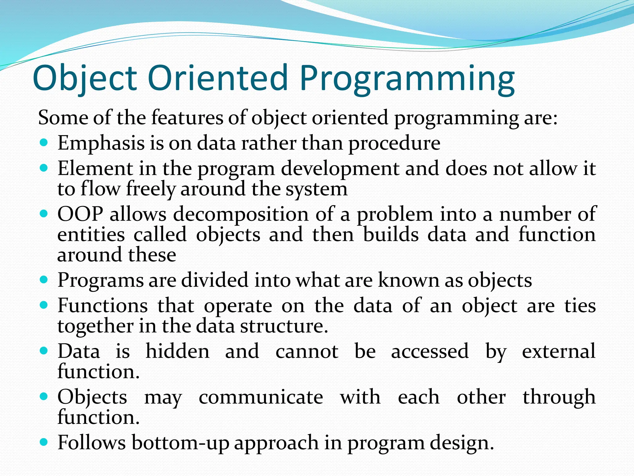 object oriented programming language in c++ | PPT