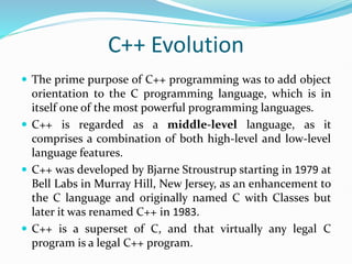 object oriented programming language in c++ | PPT