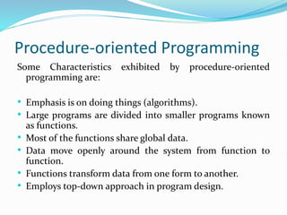object oriented programming language in c++ | PPT