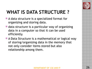 Introduction to datastructure and its application | PPTX