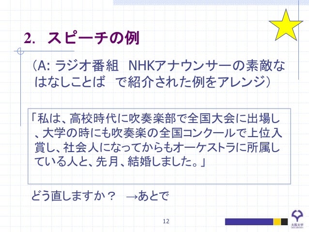 プレゼン入門 話す 基本技術 1回目 型を使って話そう