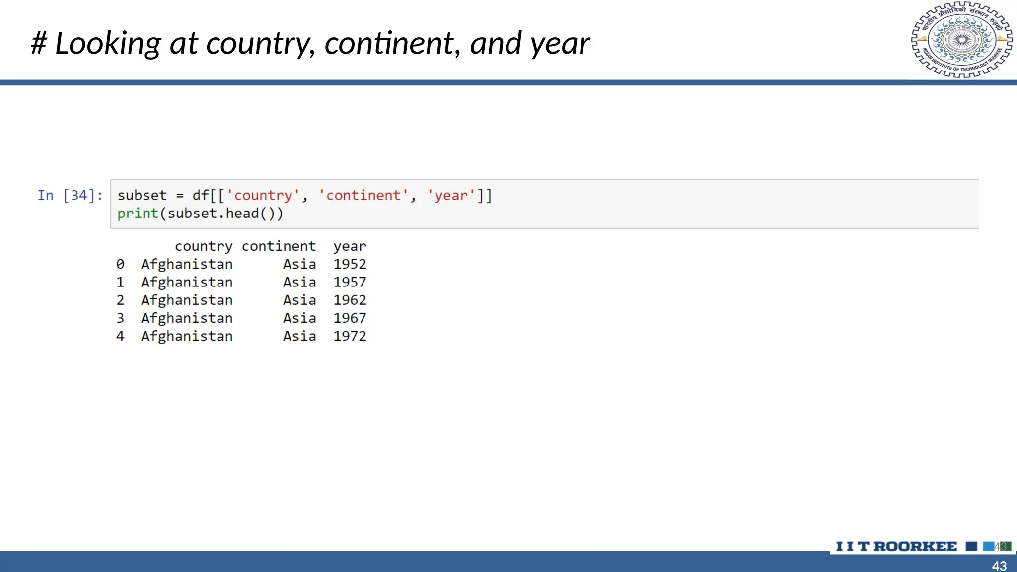 43 43 # Looking at country, continent, and year 43 