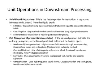 Downstream Unit Comprehensive Guide to Bioprocess and Biochemical Engineering: Upstream ...