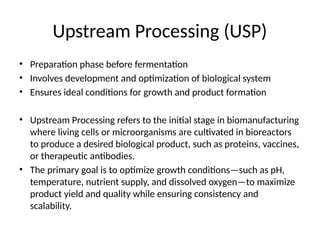 Upstream Processig Comprehensive Guide to Bioprocess and Biochemical Engineering: Upstream ...